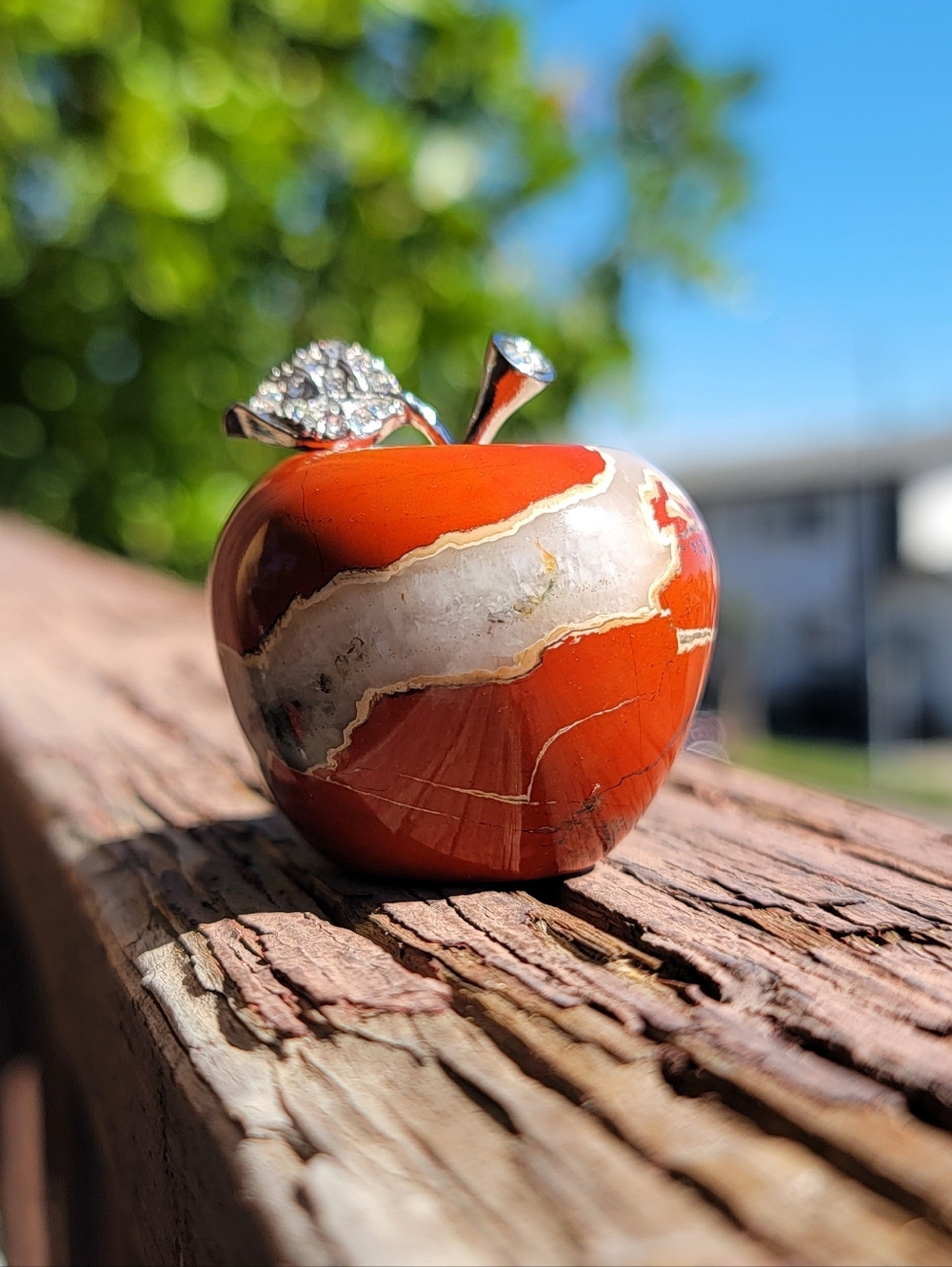 (J1) NEW 1.5" x 1.58" RED JASPER APPLE